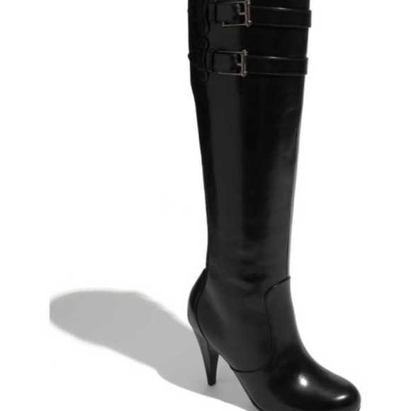 cole haan black knee high boots